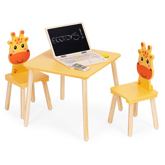 Set de mobilier pentru copii masă + 2 scaune girafă ECOTOYS