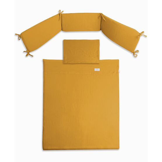 Set de pat Heavens Muslin 3 piese - Mustar