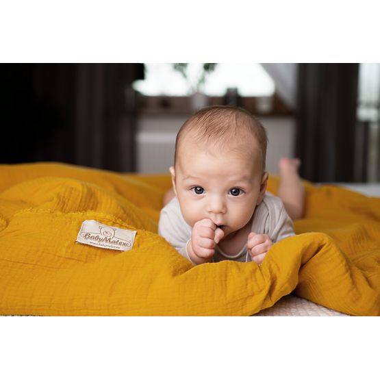 Set de pat Heavens Muslin 3 piese - Mustar