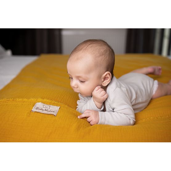 Set de pat Heavens Muslin 3 piese - Mustar