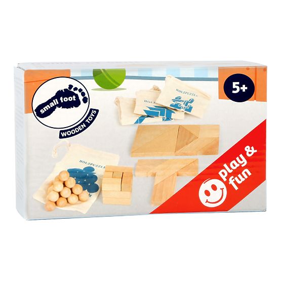 Set de puzzle din lemn Small Foot 4 buc în pungi