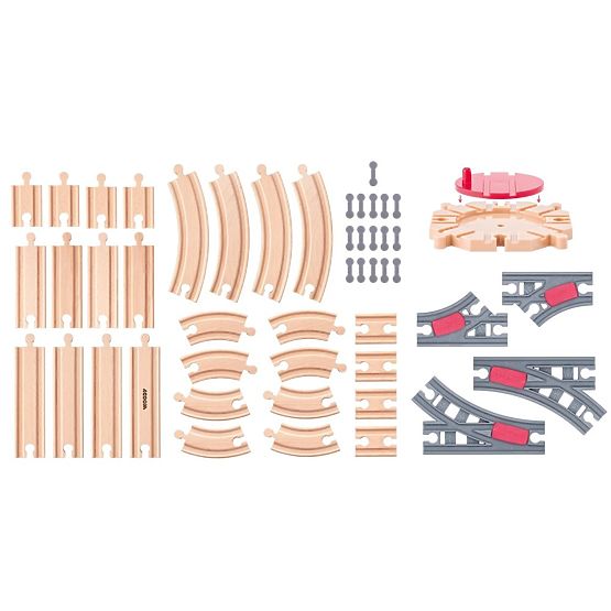 Set de șine cu platformă rotativă - set de 50 de piese