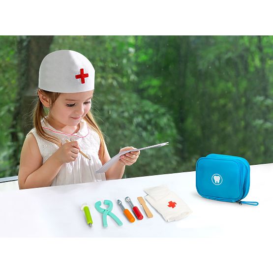 Set dentist geantă cu 7 accesorii pentru copii ECOTOYS