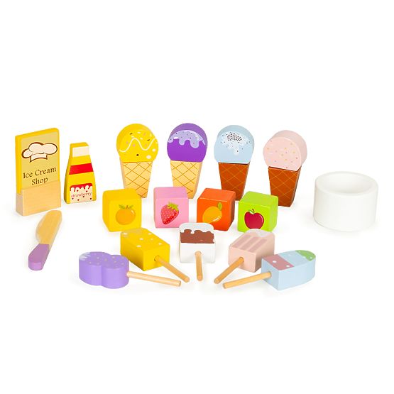 Set din lemn - Cofetărie cu înghețată pentru copii ECOTOYS