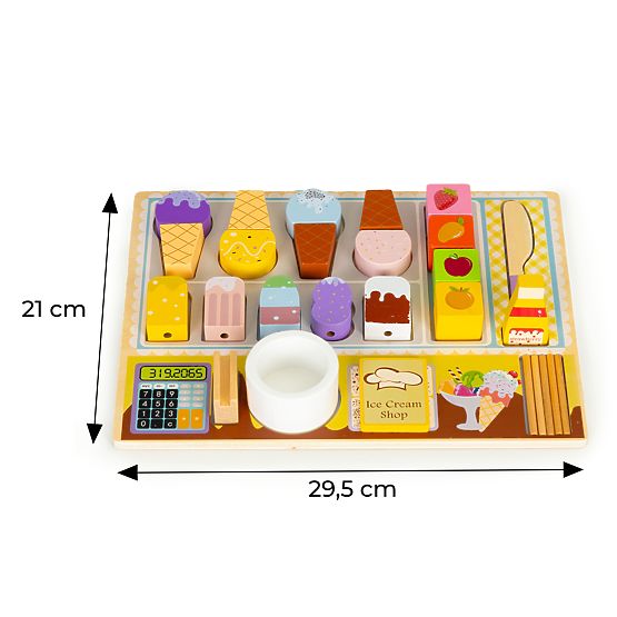 Set din lemn - Cofetărie cu înghețată pentru copii ECOTOYS