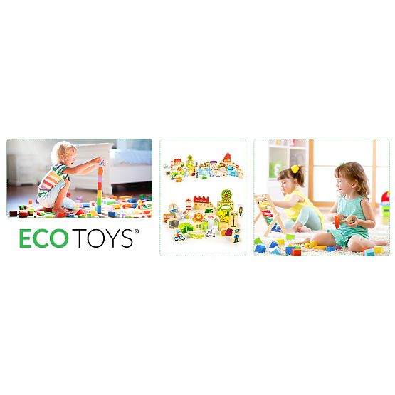 Set din lemn - Fun city 120 buc