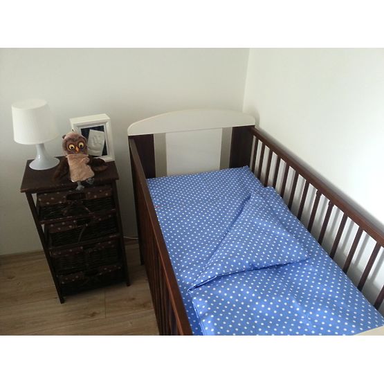 Set lenjerie de pat pentru copii – Albastru cu buline