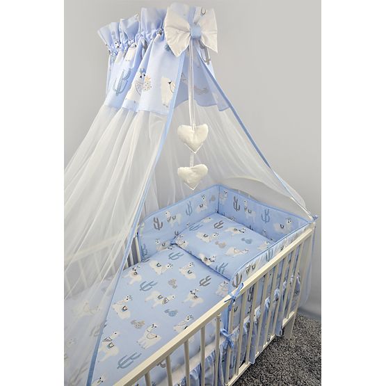 set lenjerie la cribs 135x100 cm lama - albastru