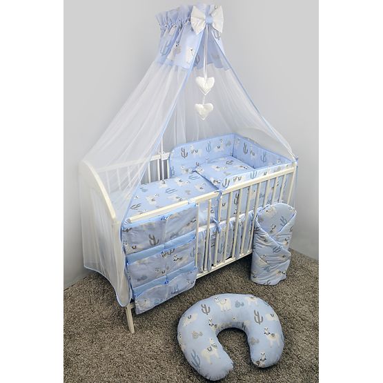 set lenjerie la cribs 135x100 cm lama - albastru