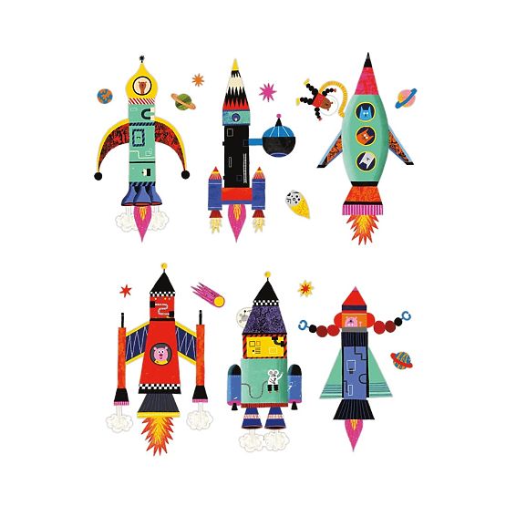 Set magnetic Mudpuppy Construiește-ți o rachetă