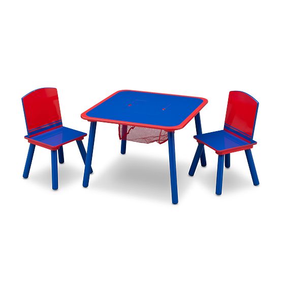 Set masă și scaune copii – albastru și roșu