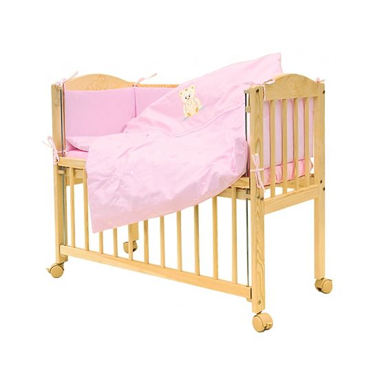 Set pentru pat cu 7 piese – Scarlett - Teddy Bear - roz