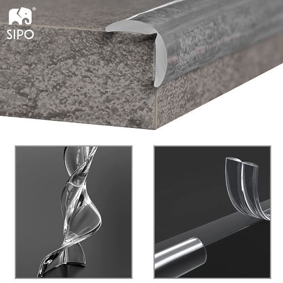 SIPO Bandă de protecție pentru marginile mobilierului, transparentă - 1 buc