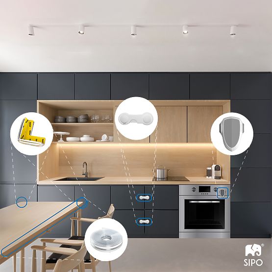 SIPO Bandă de protecție pentru marginile mobilierului, transparentă - 1 buc