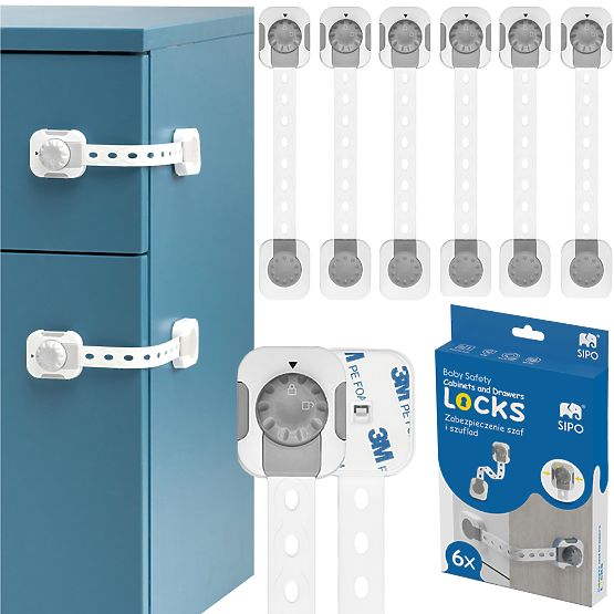 SIPO Multifunctional, inchidere inteligenta pentru dulapuri si sertare - 6 buc