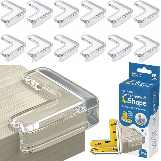 SIPO Set de protectoare din silicon in forma de L - 12 buc