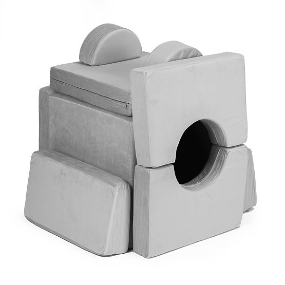 Canapea modulară pliabilă pentru copii mare cu 2 locuri DIY 10 perne moi - gri ECOTOYS