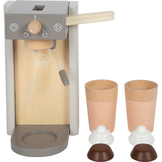 small foot Aparat de cafea din lemn cu accesorii Tasty gri