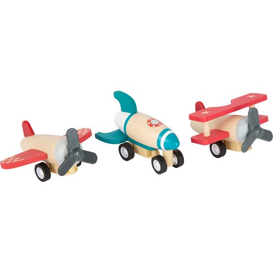 small foot Avioane din lemn cu mecanism de întindere 3 buc.