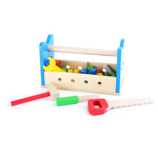 small foot Banc de lucru din lemn și cutie cu unelte 2 în 1