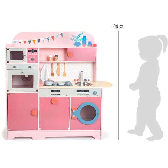 small foot Bucătărie din lemn Gourmet roz