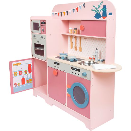 small foot Bucătărie din lemn Gourmet roz