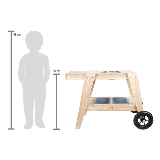 small foot Bucătărie mică din lemn pentru exterior