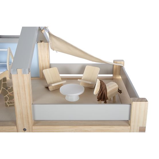 small foot Căsuță pentru păpuși cu mobilier, naturală