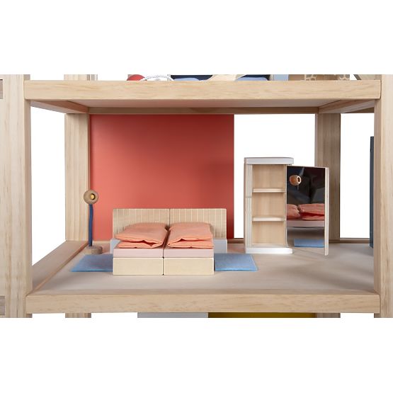 small foot Căsuță pentru păpuși cu mobilier, naturală