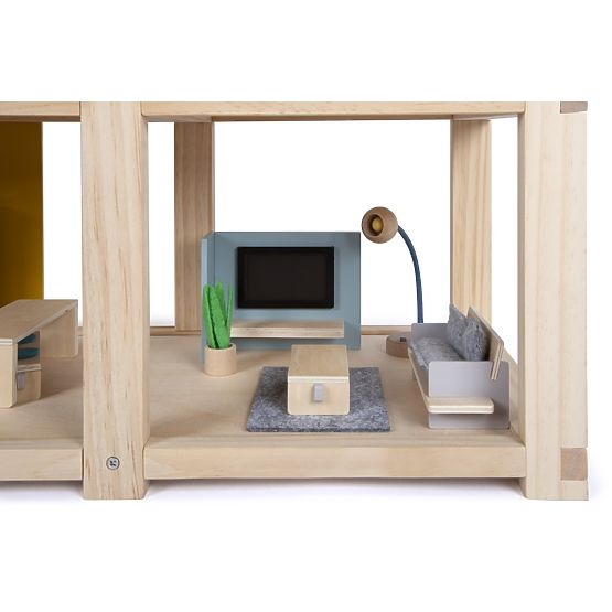 small foot Căsuță pentru păpuși cu mobilier, naturală
