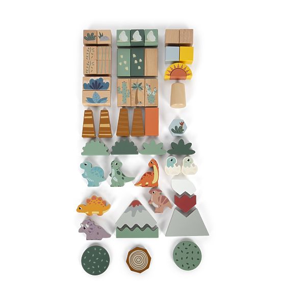 Small Foot Cuburi din Lemn Dino