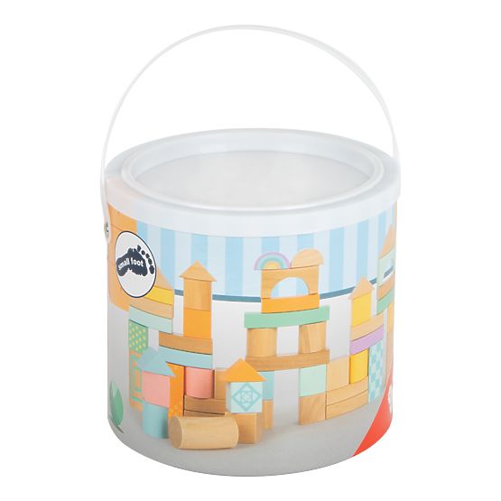 Small Foot Cuburi din lemn pastel 50 buc