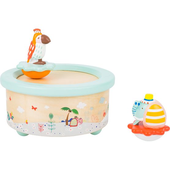 small foot Cutie muzicală cu elefant și papagal