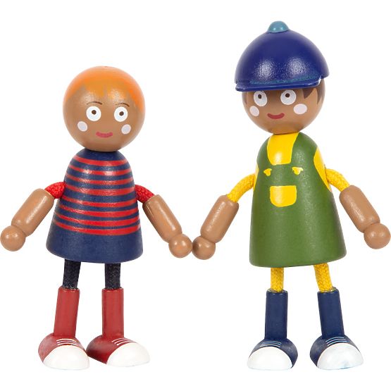 small foot Figurine din lemn familie cu scaun cu rotile