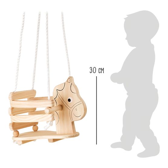 small foot Leagăn din lemn cal pictat