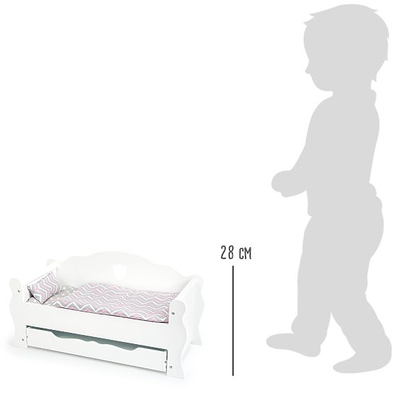 small foot Pat de păpuși din lemn alb