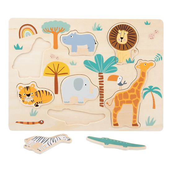 Small Foot Insert puzzle din lemn Safari