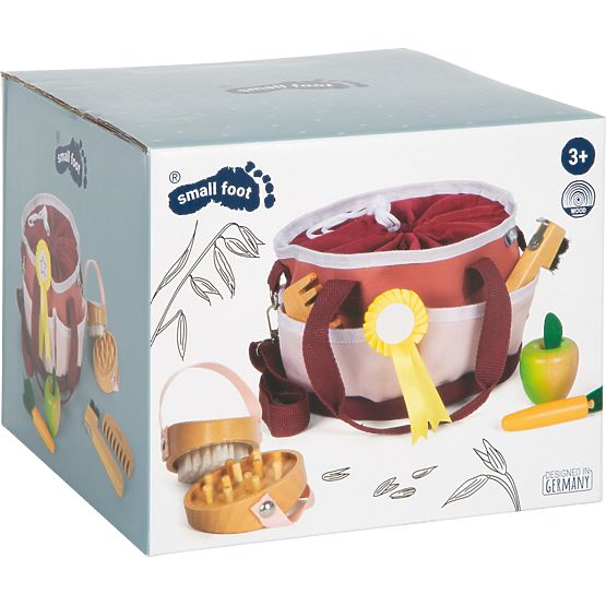small foot Set de îngrijire a cailor cu geantă roșie