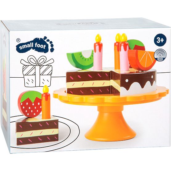 small foot Tort de fructe din lemn pentru aniversare
