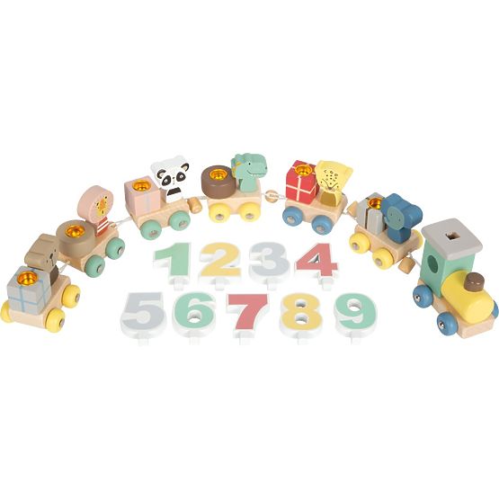 small foot Trenuleț de lemn pentru aniversare cu animale