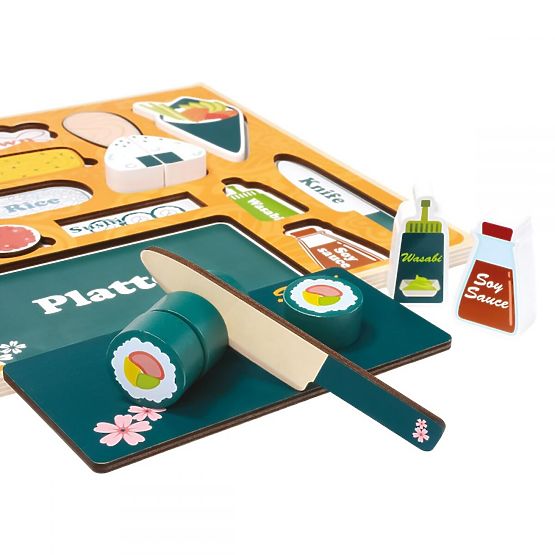 Sushi din lemn - Puzzle 3D
