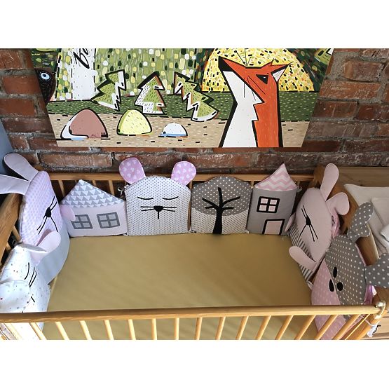 Sweet Dream - Mantinel de pat modular - roz-gri