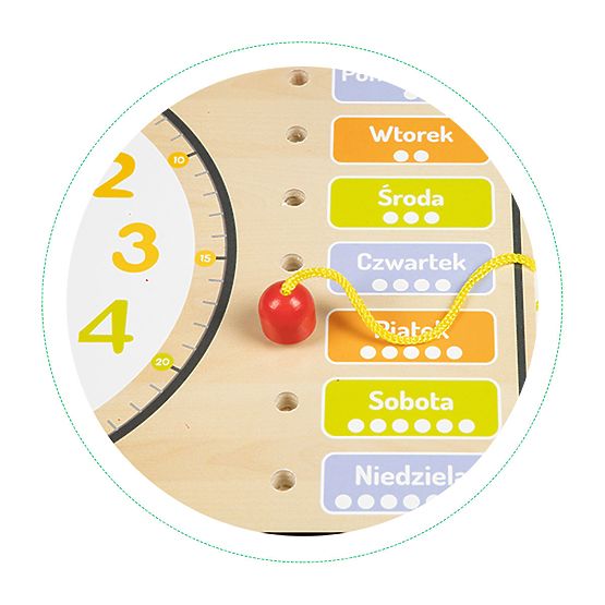 Tablă educațională din lemn - calendar
