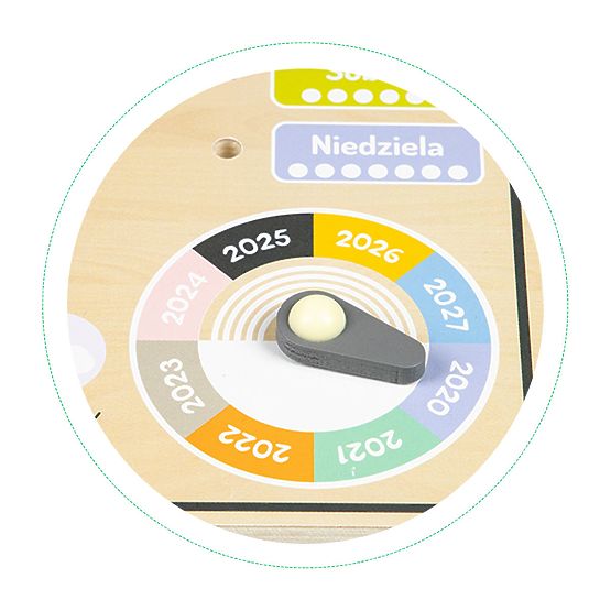 Tablă educațională din lemn - calendar