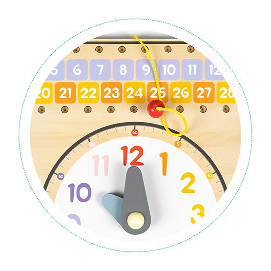 Tablă educațională din lemn - calendar