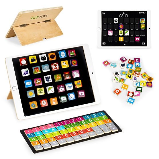 Tablet educativ din lemn tablă magnetică tablă de cretă ECOTOYS