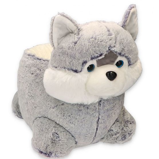 Taburet de pluș câine Husky scaun