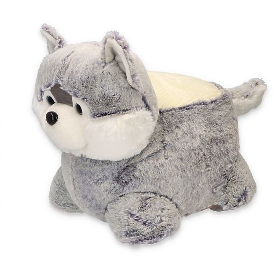 Taburet de pluș câine Husky scaun