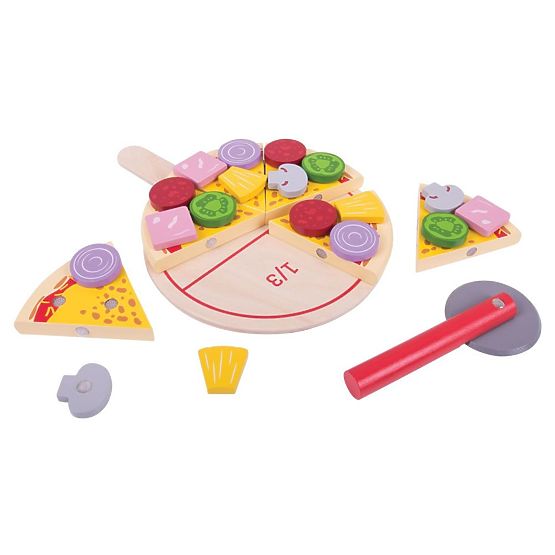 Tăiător de pizza din lemn Bigjigs Toys