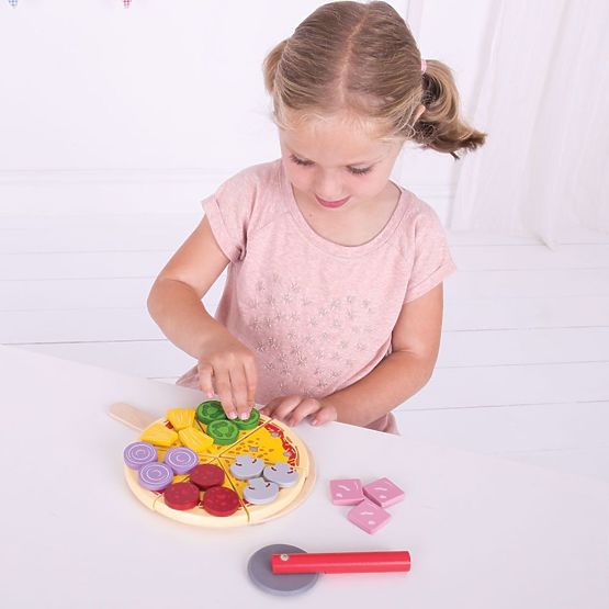 Tăiător de pizza din lemn Bigjigs Toys